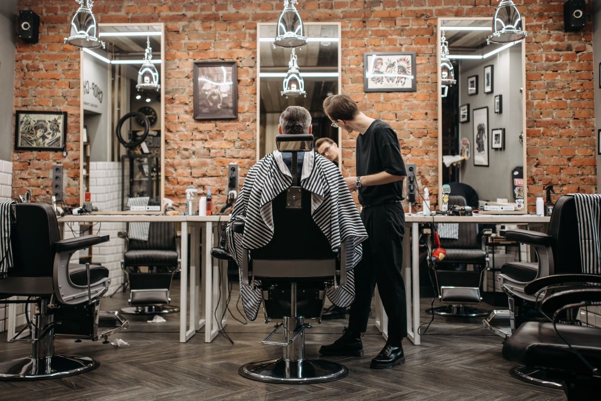 Client in the barber chair