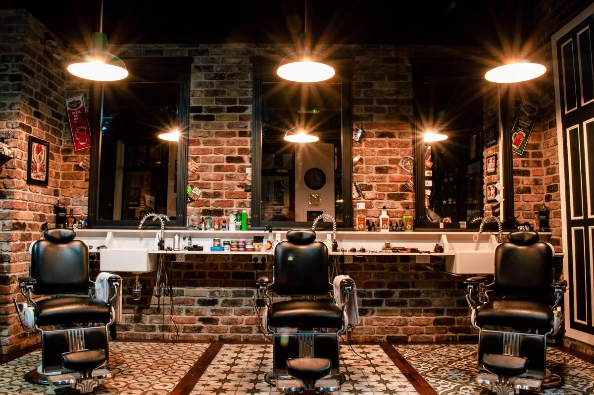 Barber at work in the shop
